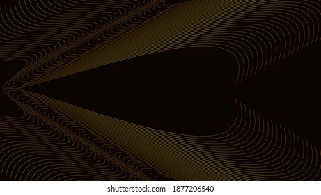 black background vector, with gold line design