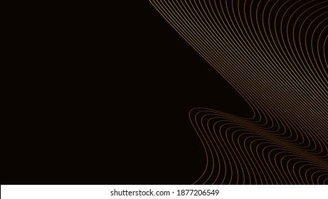 black background vector, with gold line design