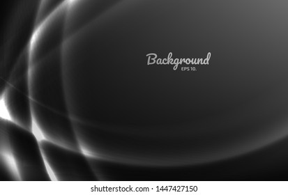 Black background vector illustration Modern white curved concept Geometry