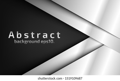Black background vector image Abstract overlapping on gray and white Modern geometric line design ideas