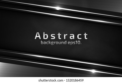 Black background vector image Abstract overlapping on gray and white Modern geometric line design ideas