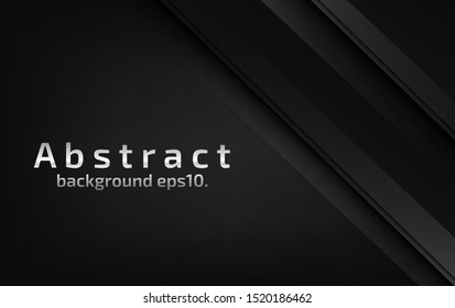 Black background vector image Abstract overlapping on gray and white Modern geometric line design ideas