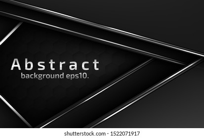 Black background vector image Abstract overlapping on gray and white Modern geometric line design ideas