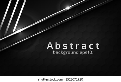 Black background vector image Abstract overlapping on gray and white Modern geometric line design ideas