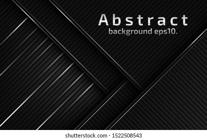 Black background vector image Abstract overlapping on gray and white Modern geometric line design ideas