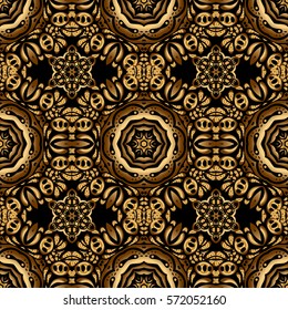 Black background. Vector luxury black background with golden elements. Glitter background. Golden seamless pattern.