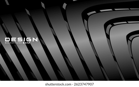 Black background vector luxury invitation card. Elegant wavy lines pattern on black background. Premium design illustration for wedding, vip cover template, grand opening, flyer, etc.