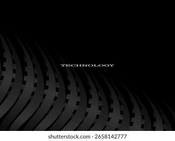 Black background vector luxury invitation card. Elegant wavy lines pattern on black background. Premium design illustration for wedding, vip cover template, grand opening, flyer, etc.