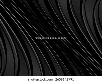 Black background vector luxury invitation card. Elegant wavy lines pattern on black background. Premium design illustration for wedding, vip cover template, grand opening, flyer, etc.