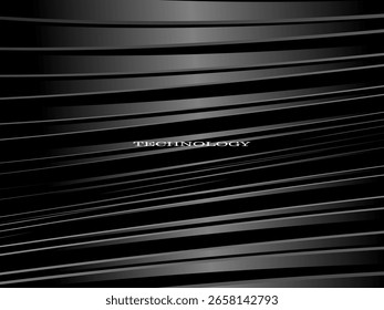 Black background vector luxury invitation card. Elegant wavy lines pattern on black background. Premium design illustration for wedding, vip cover template, grand opening, flyer, etc.