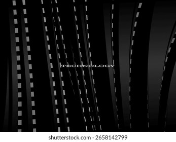 Tarjeta de invitación de lujo de Vector de fondo negro. Elegante patrón de líneas onduladas sobre fondo negro. Ilustración de diseño de Premium para boda, Plantilla de portada VIP, gran apertura, volante, etc.
