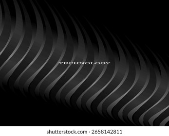 Schwarzer Hintergrund, Vektor, Luxus-Einladungskarte. Elegante wellenförmige Linien Muster auf schwarzem Hintergrund. Premium-Design-Illustration für Hochzeit, Vip-Cover-Vorlage, große Öffnung, Flyer, etc.