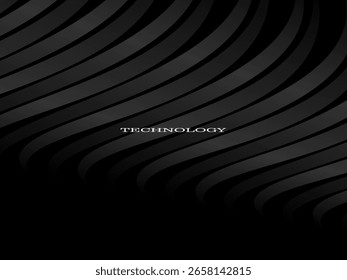 Cartão de convite de luxo vetor fundo preto. Elegante padrão de linhas onduladas no plano de fundo preto. Ilustração de design premium para casamento, modelo de capa vip, grande abertura, folheto, etc.