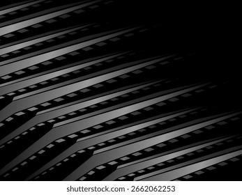 Tarjeta de invitación de lujo de Vector de fondo negro. Elegante patrón de líneas onduladas sobre fondo negro. Ilustración de diseño de Premium para boda, Plantilla de portada VIP, gran apertura, volante, etc.	
