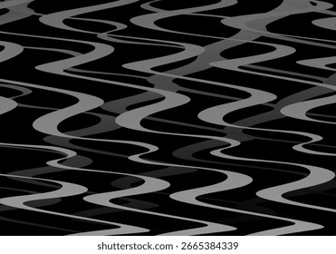 Schwarzer Hintergrund, Vektor, Luxus-Einladungskarte. Elegante wellenförmige Linien Muster auf schwarzem Hintergrund. Premium-Design-Illustration für Hochzeit, Vip-Cover-Vorlage, große Öffnung, Flyer, etc.	
