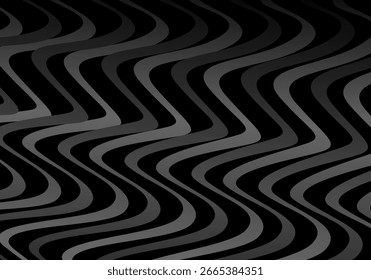Black background vector luxury invitation card. Elegant wavy lines pattern on black background. Premium design illustration for wedding, vip cover template, grand opening, flyer, etc.	
