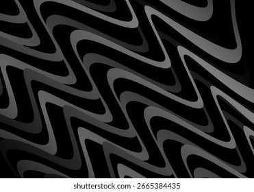 Black background vector luxury invitation card. Elegant wavy lines pattern on black background. Premium design illustration for wedding, vip cover template, grand opening, flyer, etc.	
