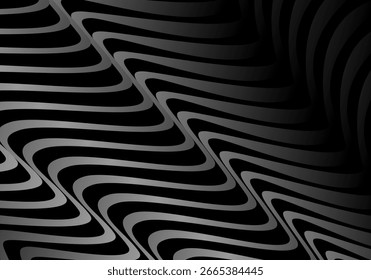 Black background vector luxury invitation card. Elegant wavy lines pattern on black background. Premium design illustration for wedding, vip cover template, grand opening, flyer, etc.	
