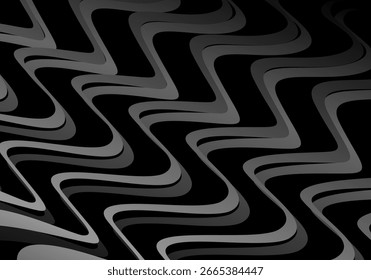 Black background vector luxury invitation card. Elegant wavy lines pattern on black background. Premium design illustration for wedding, vip cover template, grand opening, flyer, etc.	
