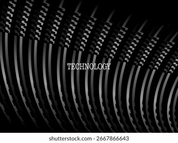 Black background vector luxury invitation card. Elegant wavy lines pattern on black background. Premium design illustration for wedding, vip cover template, grand opening, flyer, etc.