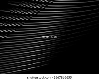 Black background vector luxury invitation card. Elegant wavy lines pattern on black background. Premium design illustration for wedding, vip cover template, grand opening, flyer, etc.