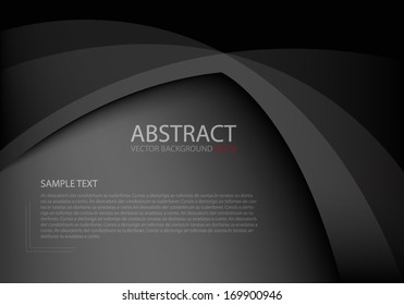 Black background vector overlap dimension on white background curve line for text and message design