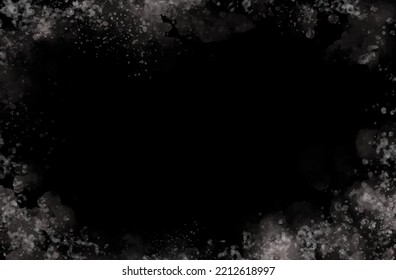 Black background vector texture design of old distressed vintage grunge paper with watercolor painted stains and paint splash, textured elegant backdrop