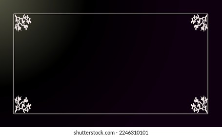 Black background vector with white frame. Perfect for posters, banners, books, invitation cards