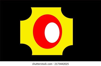 vector de fondo negro con signo o símbolo amarillo dentro.