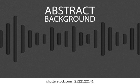 Black Background with Vertical Groove Lines. Grainy Surface. Sound Wave.