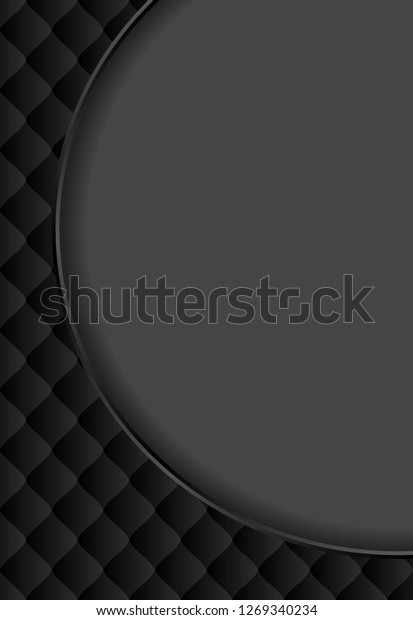 black\
background with vintage pattern and round\
banner\
