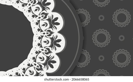 Fondo negro con patrón blanco vintage para el diseño bajo tu texto