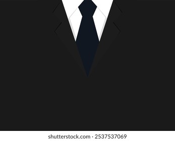 Black background wallpaper, Businessman in a black suit with dark blue necktie confident posture, standing strong, symbolizing leadership and professionalism,confidence, and authority