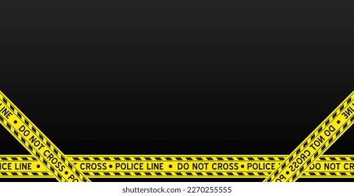 black background wallpaper with yellow police line ribbon vector