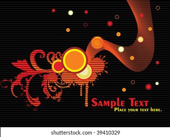 fondo negro con diseño artístico ondulado y ondulado y texto de muestra