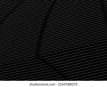 Black background with waving white abstract line pattern. Modern black and white abstract background.	
