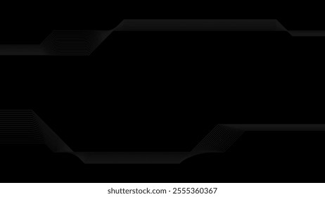 Black Background with Wavy Geometric Line Gradient