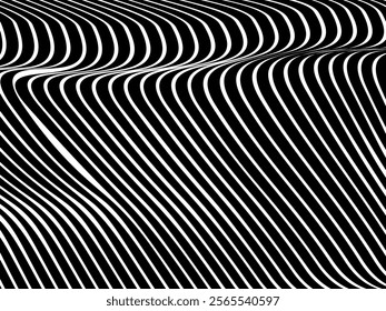 Black background with white abstract line pattern. Modern abstract background.	
