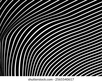 Black background with white abstract line pattern. Modern abstract background.	
