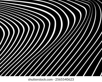 Black background with white abstract line pattern. Modern abstract background.	
