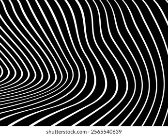 Black background with white abstract line pattern. Modern abstract background.	
