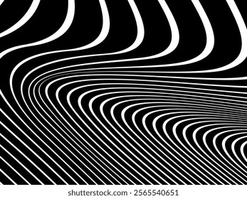 Black background with white abstract line pattern. Modern abstract background.	
