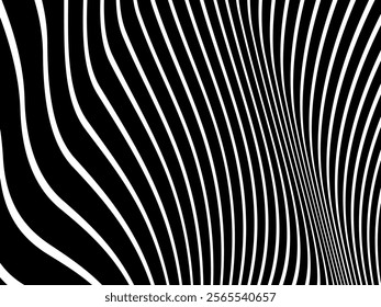 Black background with white abstract line pattern. Modern abstract background.	
