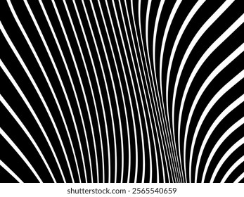 Black background with white abstract line pattern. Modern abstract background.	
