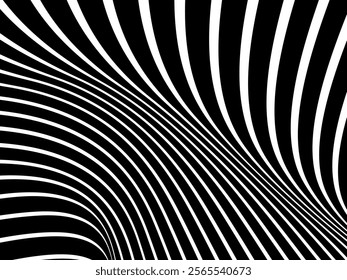 Black background with white abstract line pattern. Modern abstract background.	
