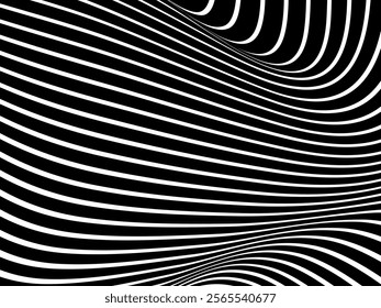 Black background with white abstract line pattern. Modern abstract background.	
