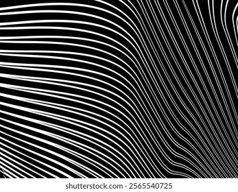 Black background with white abstract line pattern. Modern abstract background.	
