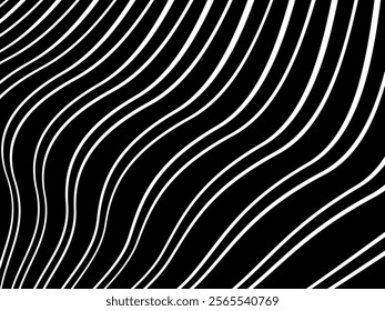 Black background with white abstract line pattern. Modern abstract background.	
