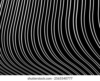 Black background with white abstract line pattern. Modern abstract background.	
