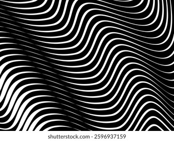 Black background with white abstract line pattern. Modern abstract background.	